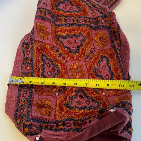 Embroidered Pink Boho Shoulder Bag/ sling sack - Picture 9 of 9